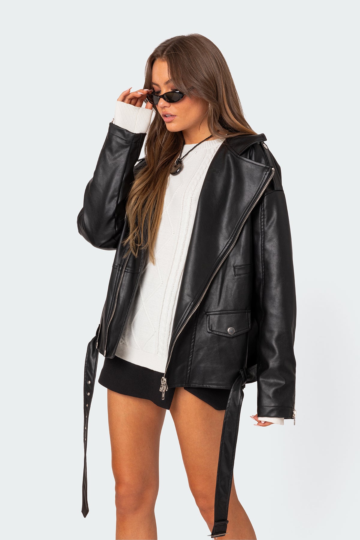 Wrenley Oversized Faux Leather Jacket - Image 3
