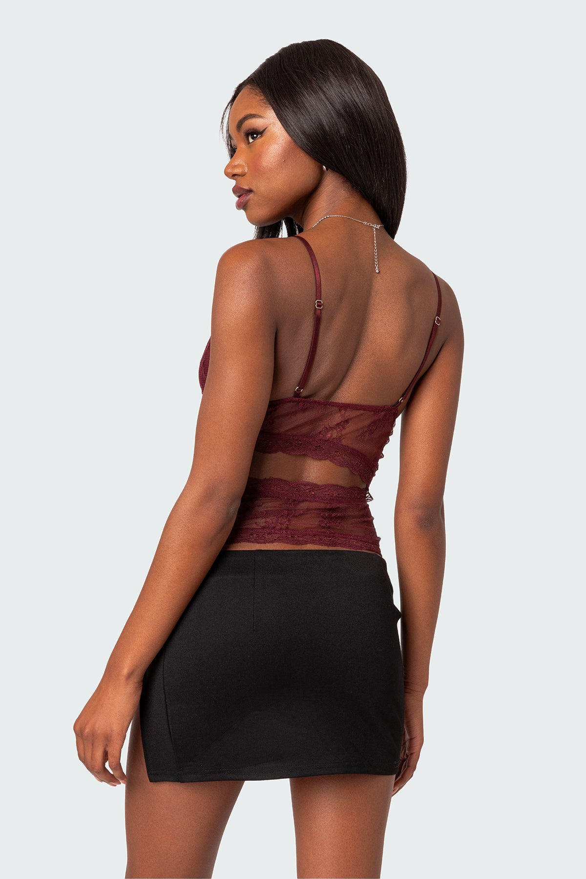 Spice Cut Out Sheer Lace Tank Top - Image 4