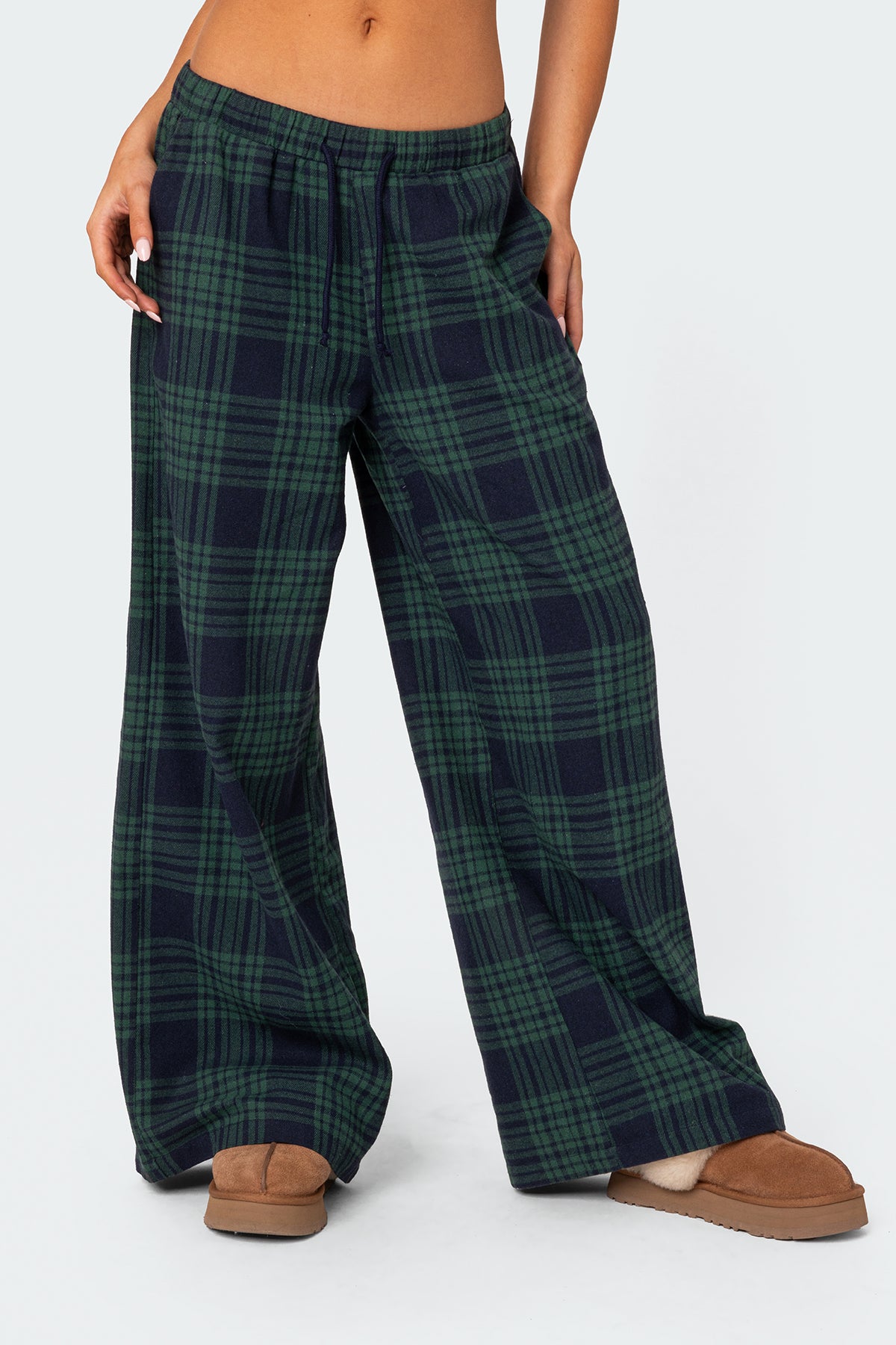 Lounge Around Plaid Wide Leg Pants - Image 2