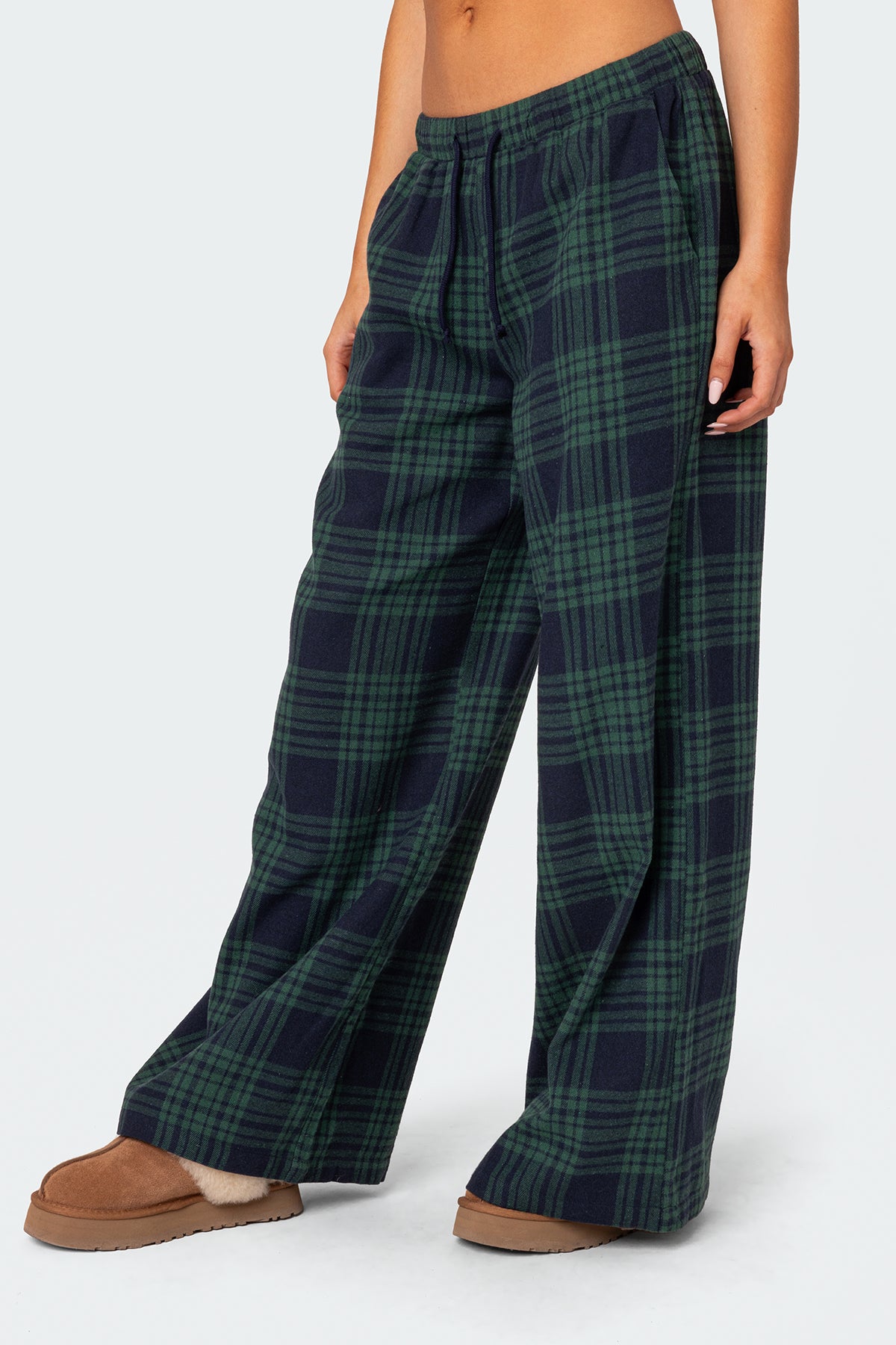 Lounge Around Plaid Wide Leg Pants - Image 3