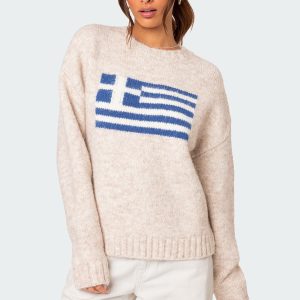 Greece Oversized Chunky Knit Sweater