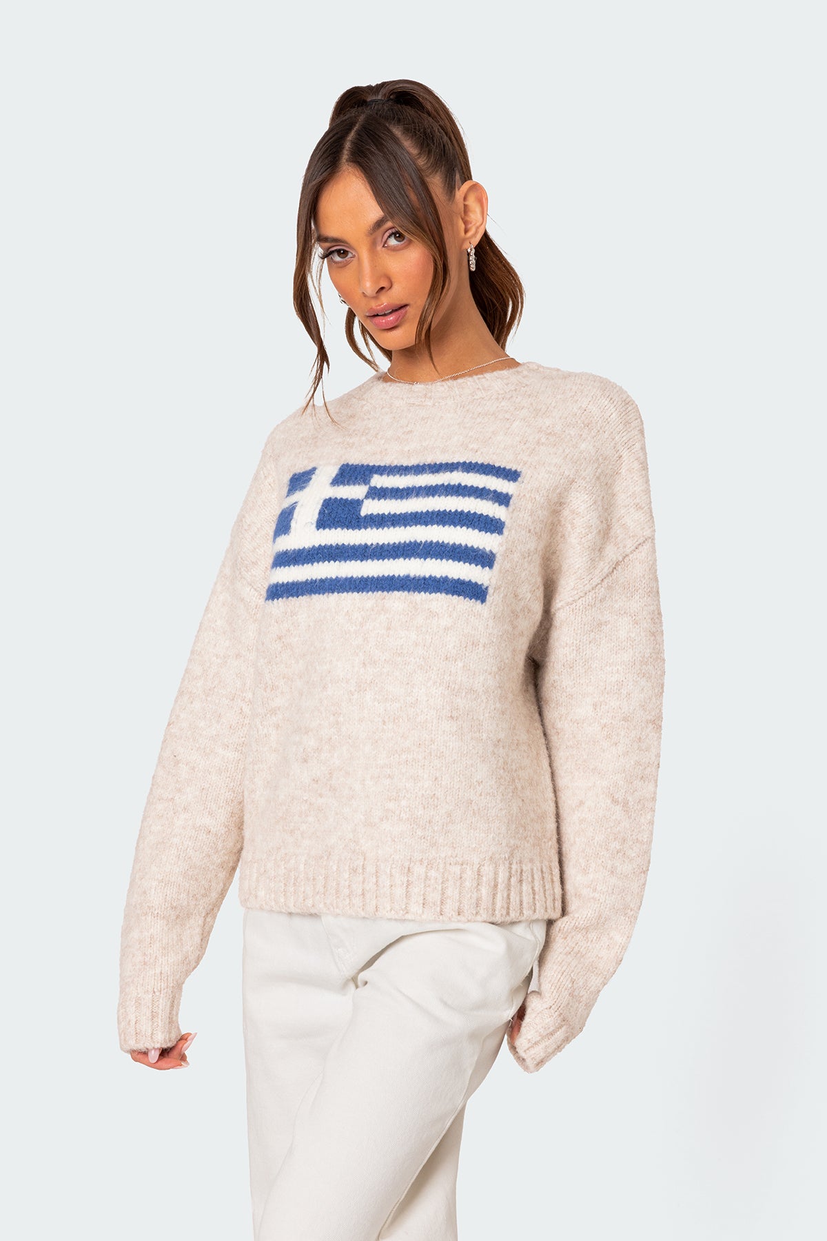 Greece Oversized Chunky Knit Sweater - Image 3