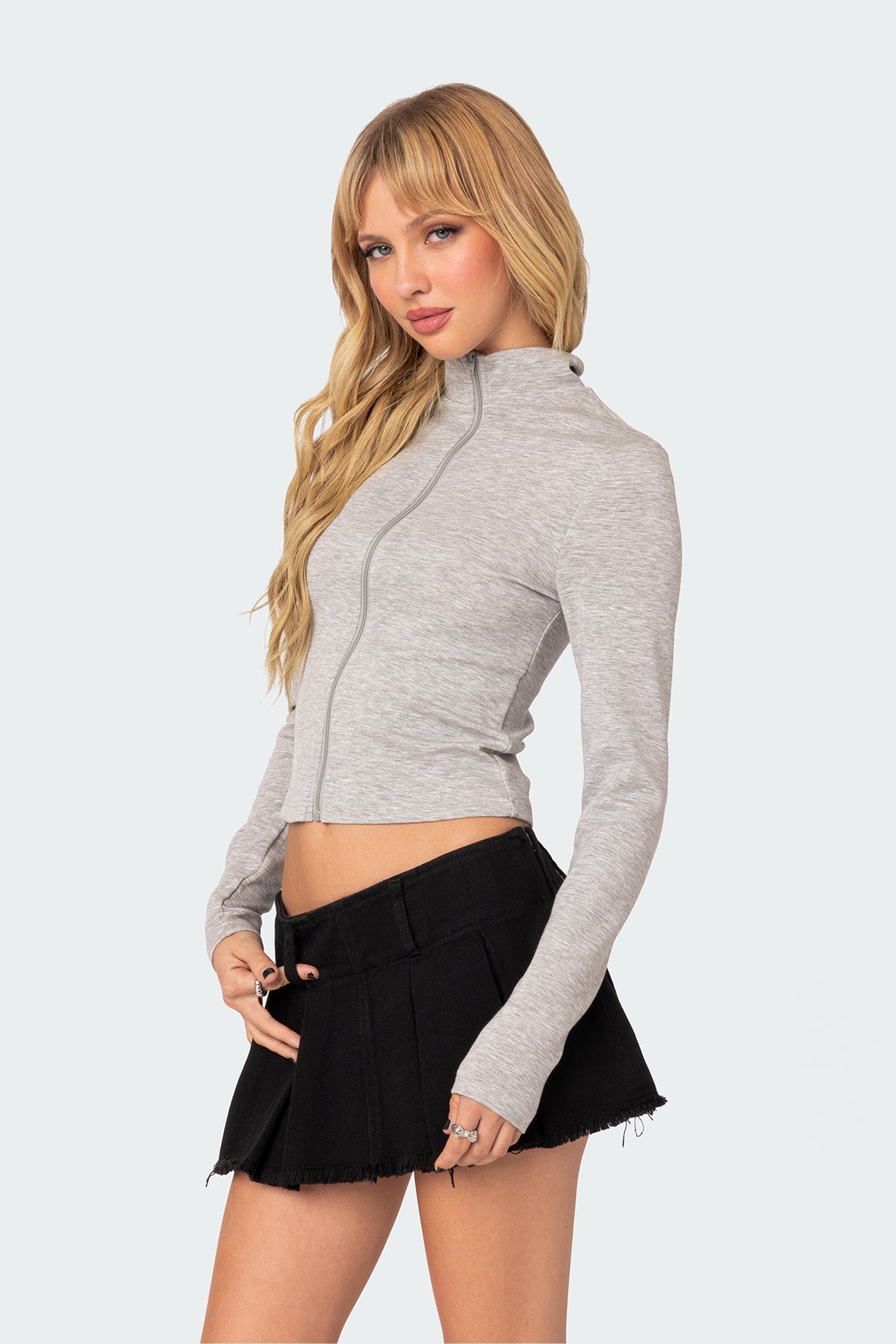 Tessa High Neck Zip Up Cardigan - Image 3