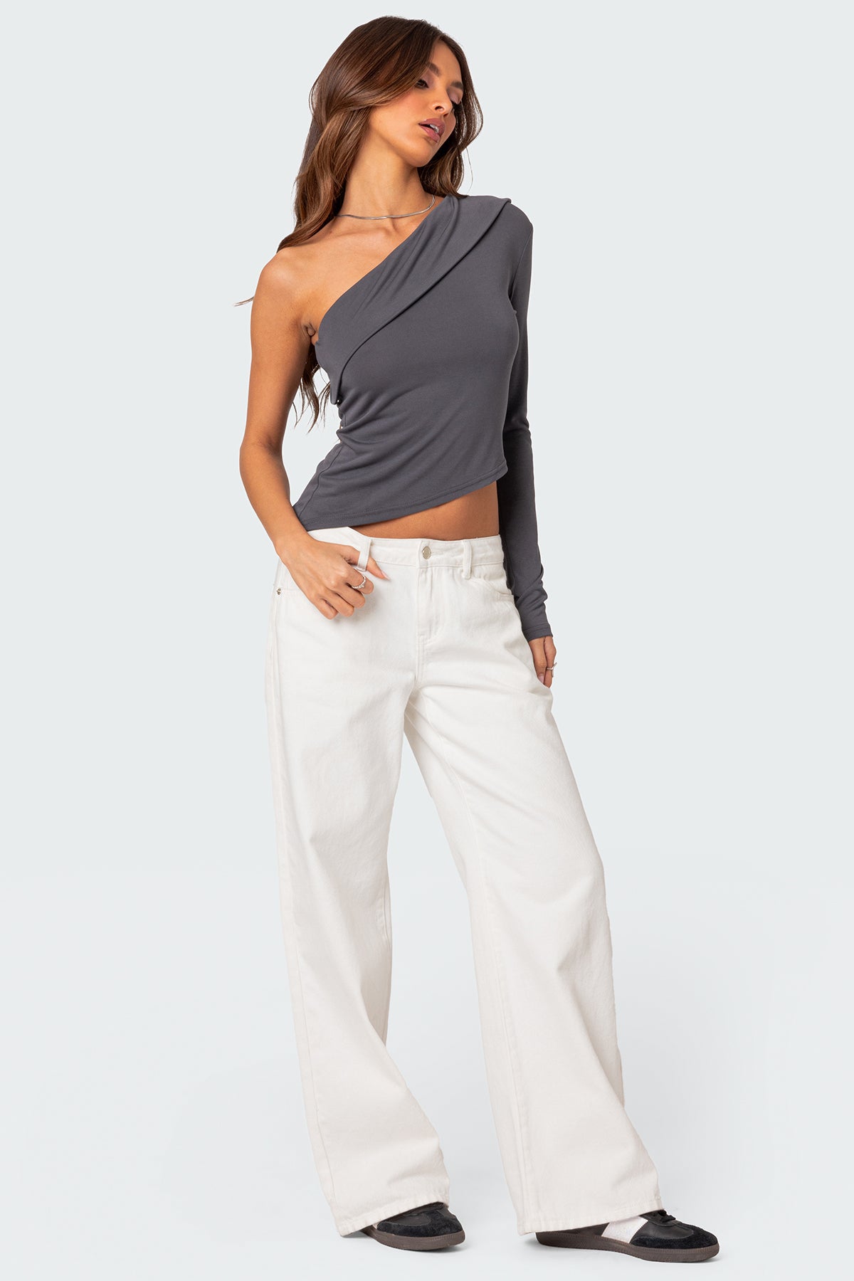 Fold Over One Shoulder Top - Image 5