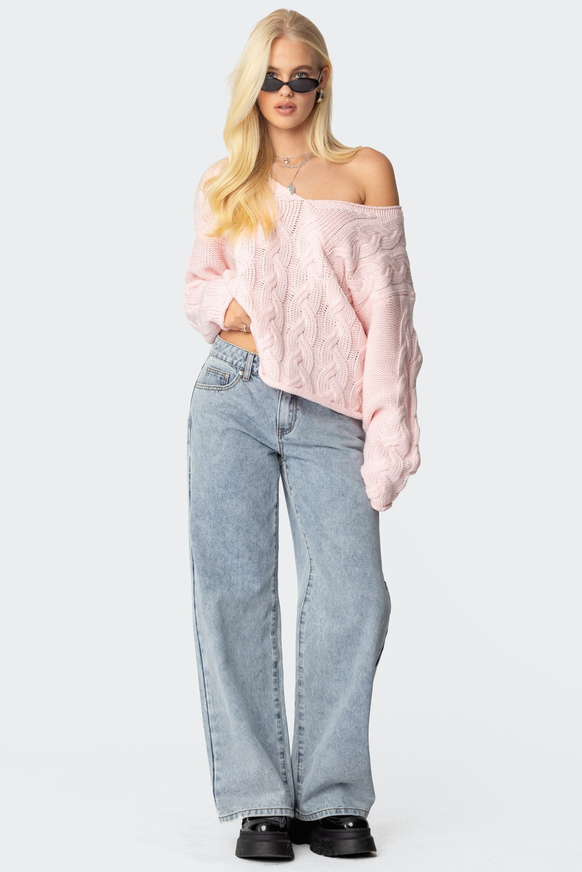 Inga Oversized Cable Knit Sweater - Image 2