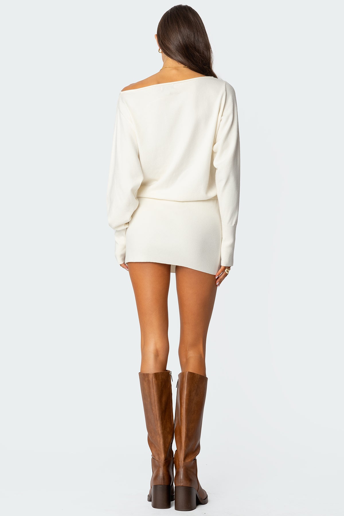 Eve Off Shoulder Knit Mini Dress - Image 5