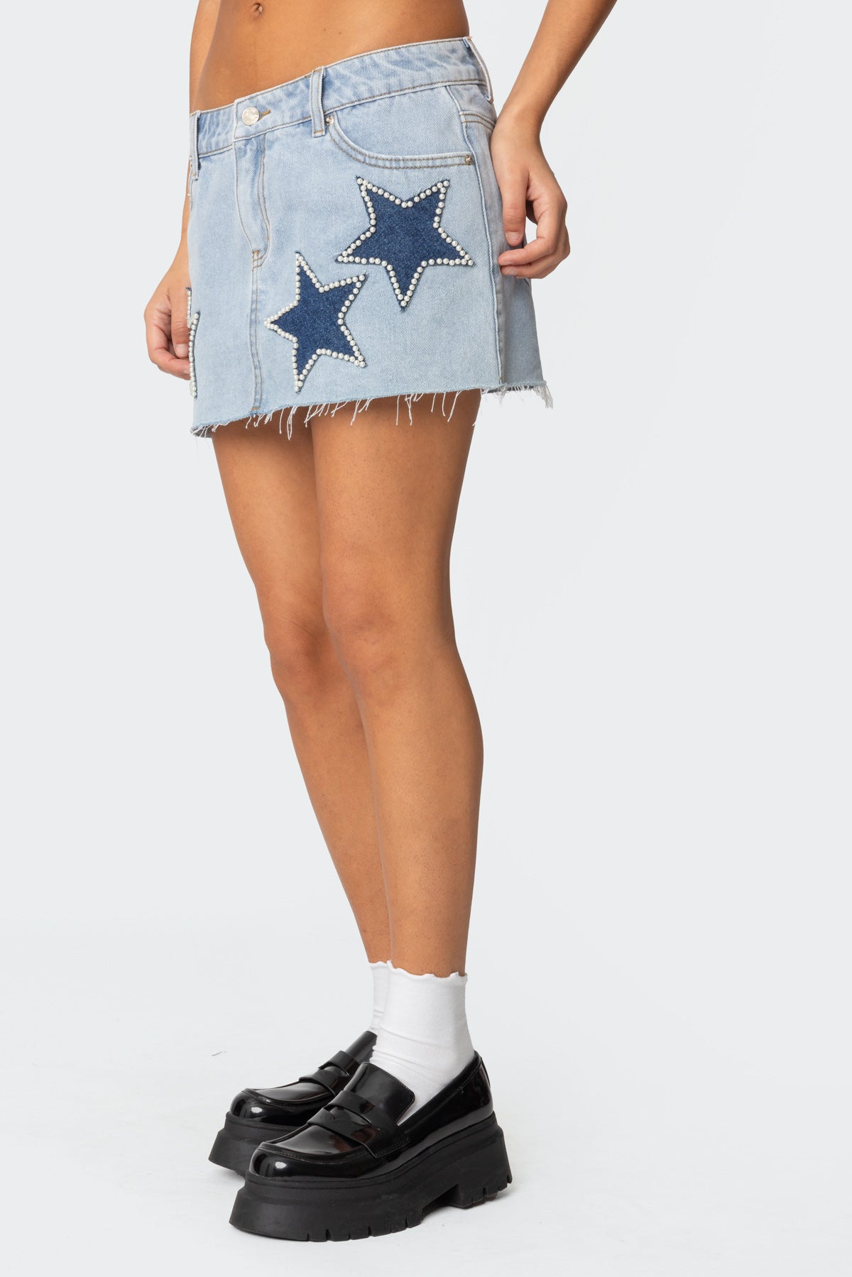 Shining Star Denim Mini Skirt - Image 4