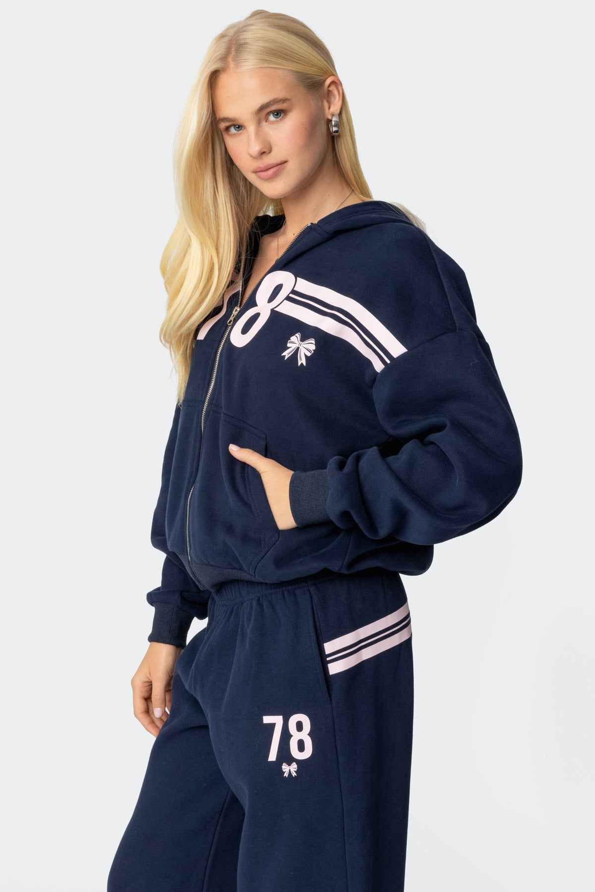 78 Bow Zip Up Hoodie - Image 3