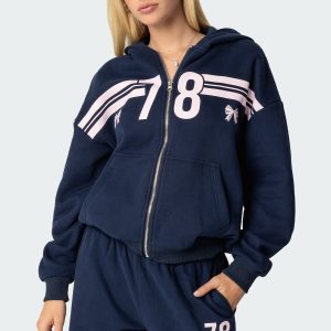 78 Bow Zip Up Hoodie