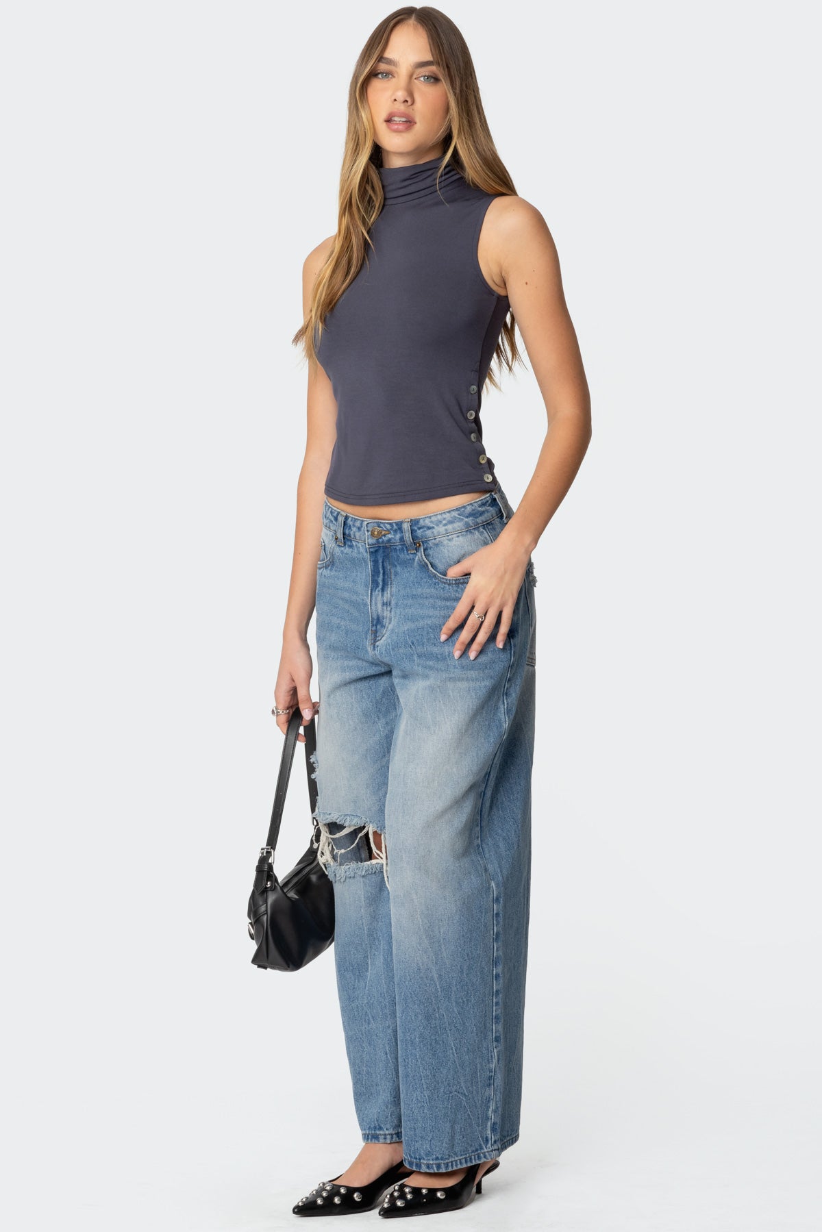 Coral Turtle Neck Top - Image 4