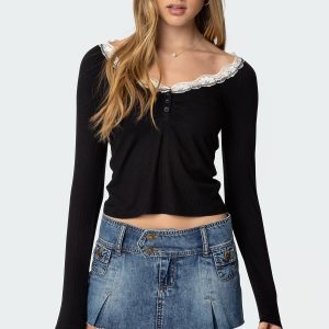 Tracey Lace Trim Top