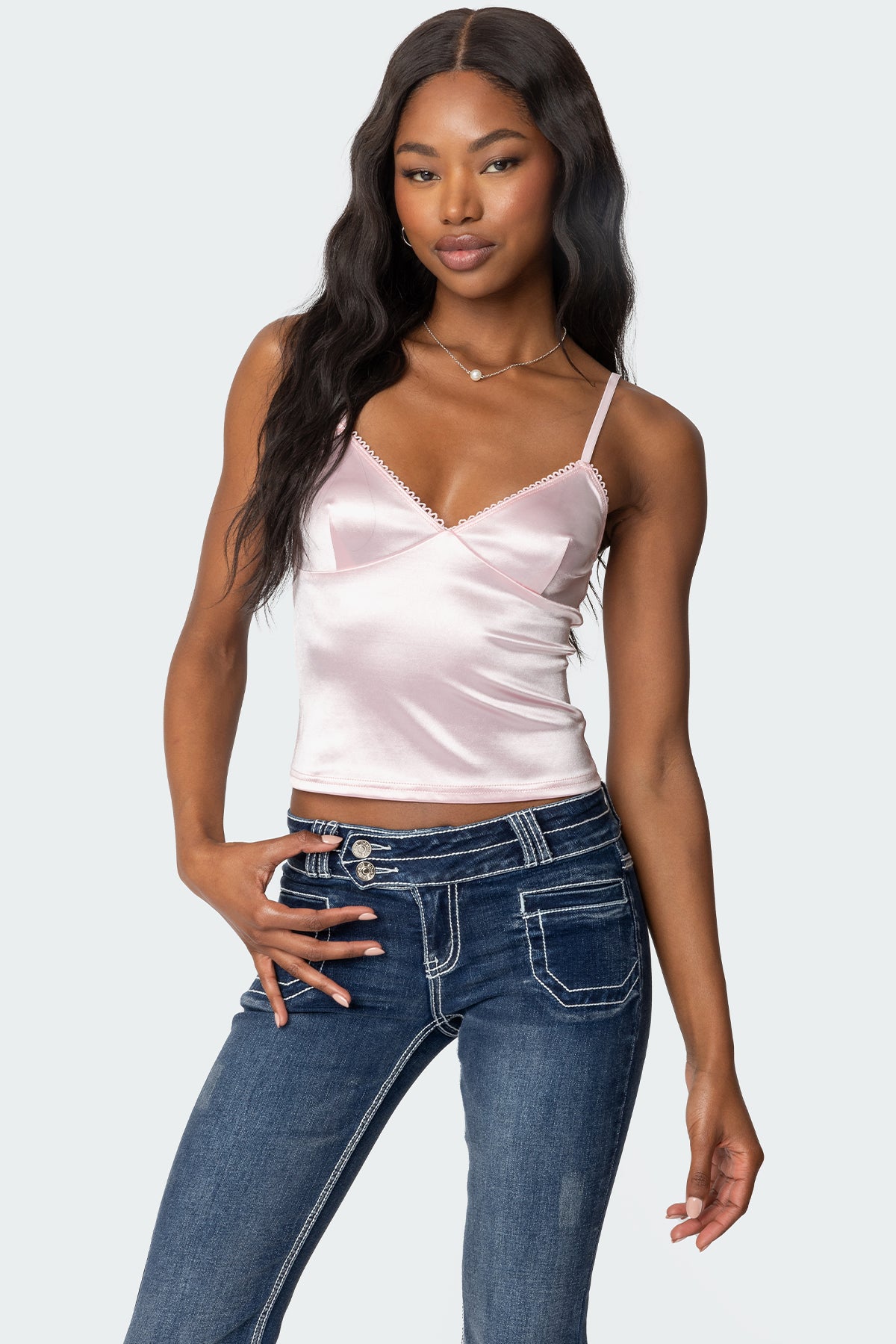 Amelie Satin Effect Tank Top