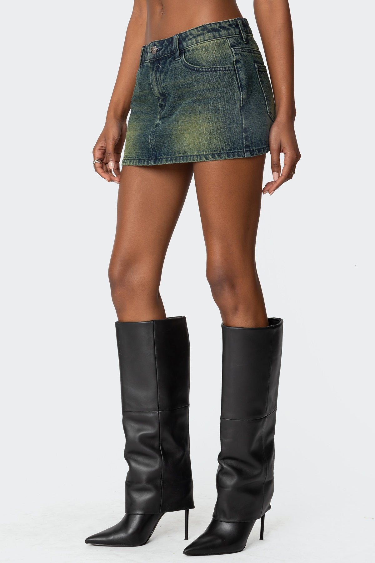 Riviere Washed Denim Mini Skirt - Image 4