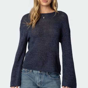Drop Shoulder Light Knit Sweater