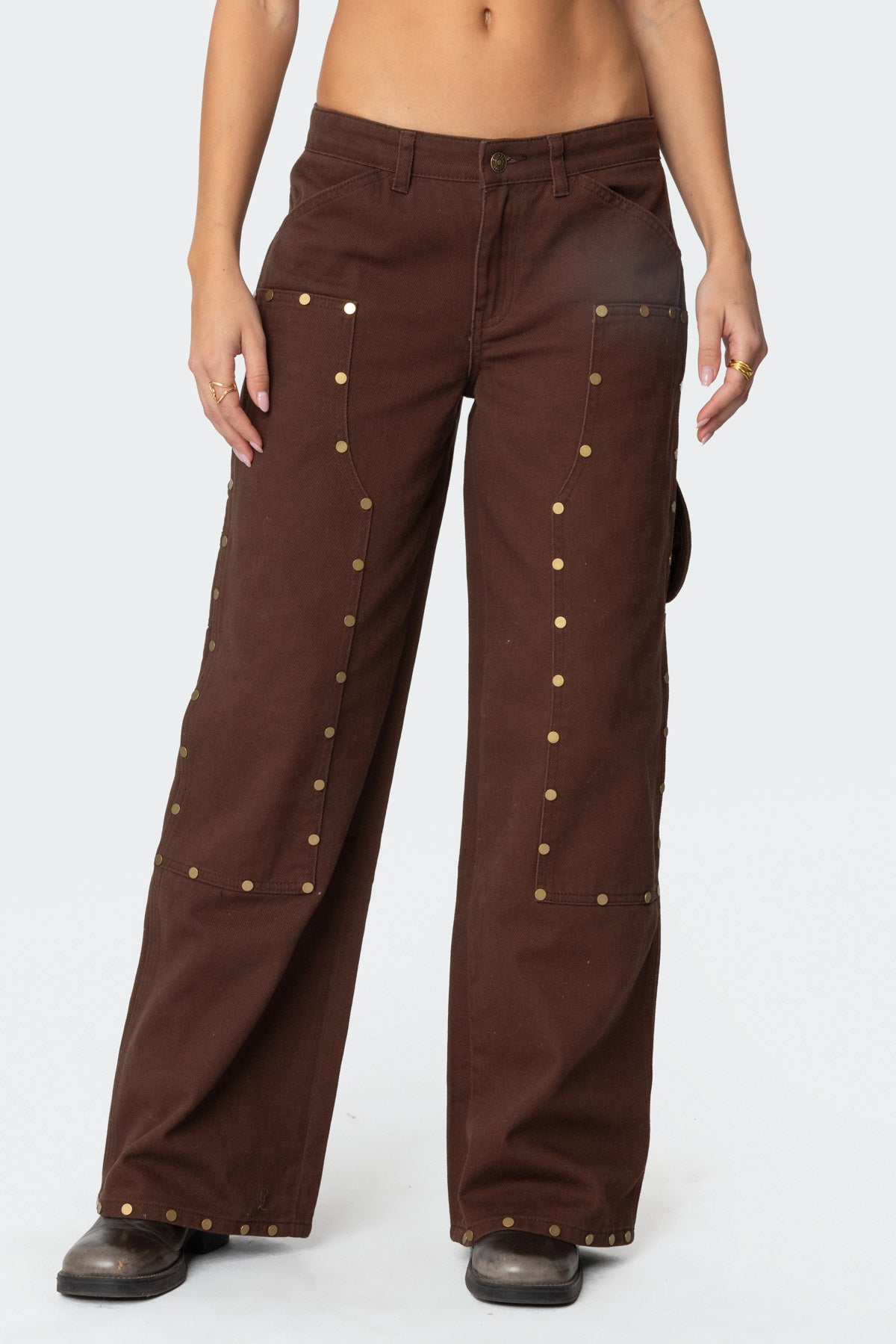 Studded Low Rise Carpenter Jeans - Image 2