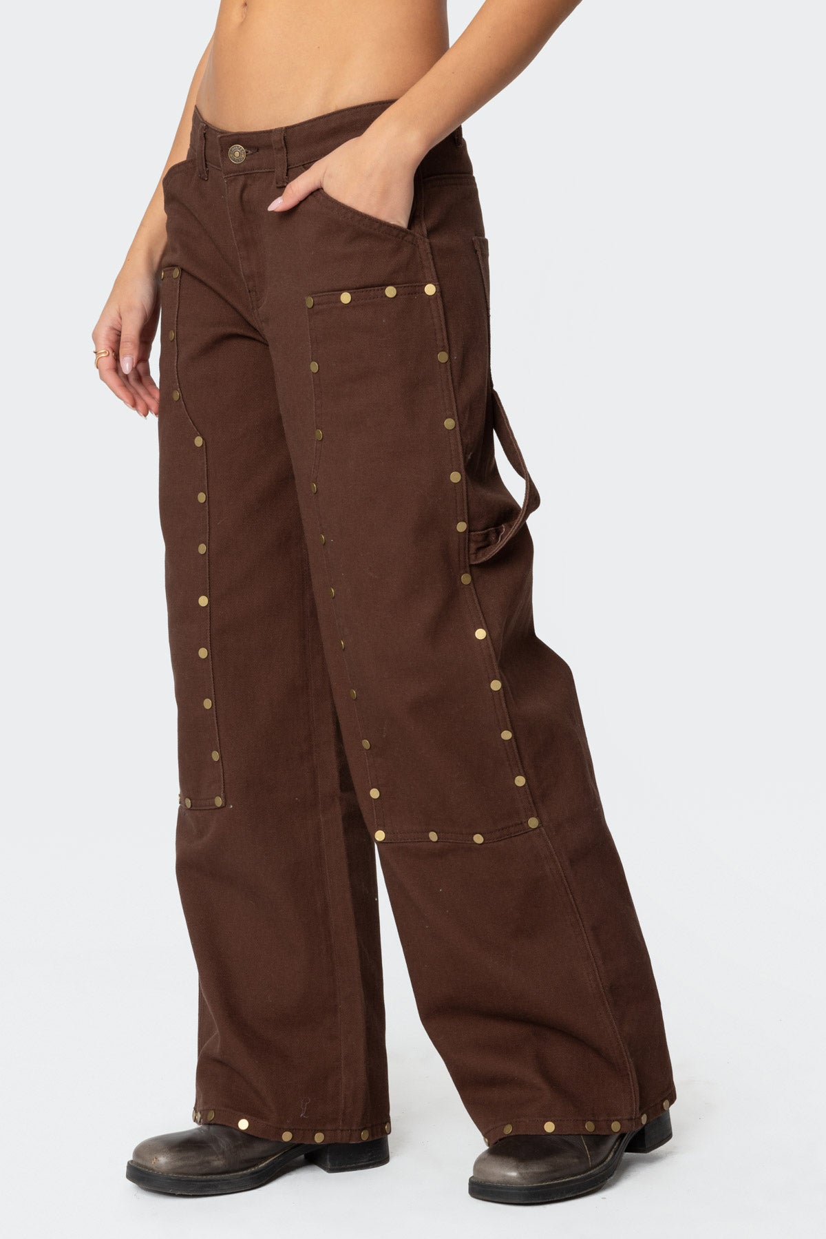 Studded Low Rise Carpenter Jeans - Image 4