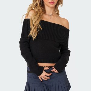Tamara Fold Over Knit Top