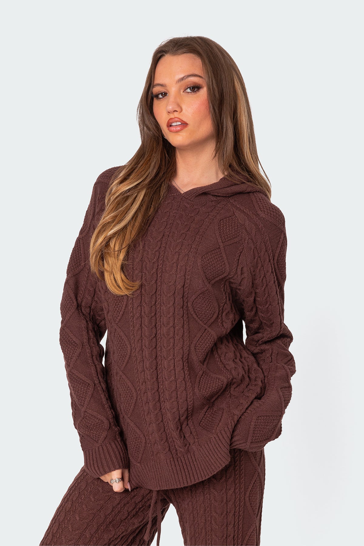 Jelena Cable Knit Hoodie - Image 3