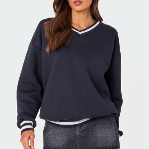 Caryn Oversized V Neck Sweatshirt