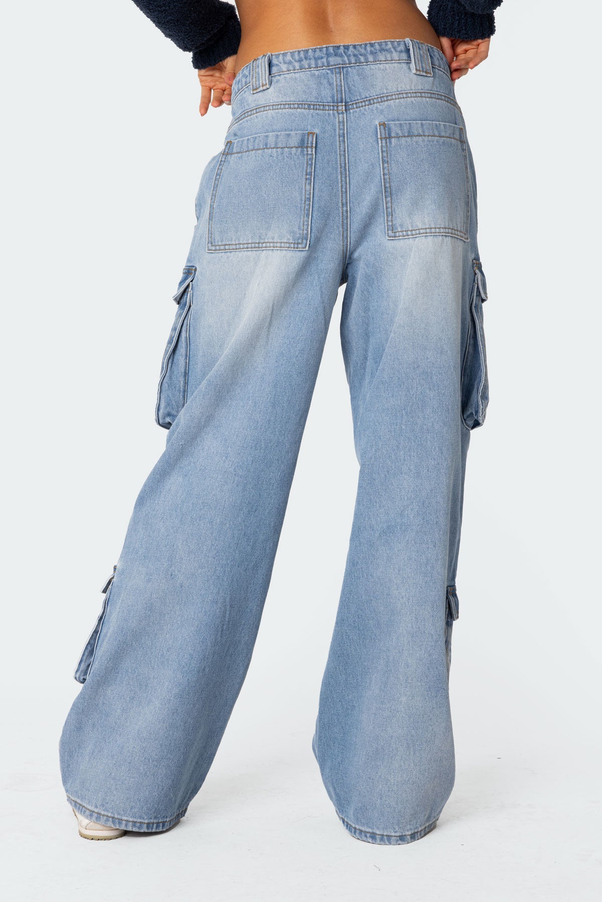 Tara Low Rise Denim Cargo Jeans - Image 5