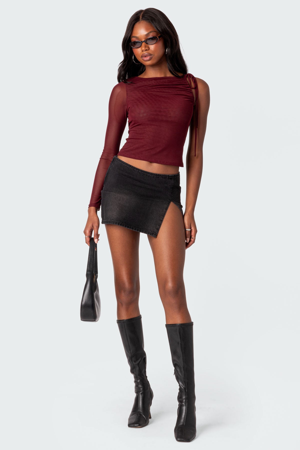 Jupiter One Shoulder Mesh Top - Image 3