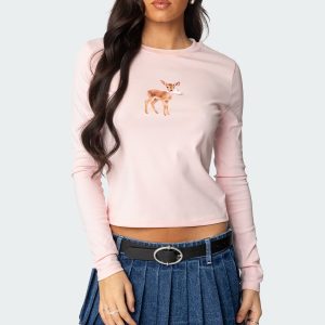 Bambi Bow Long Sleeve Top