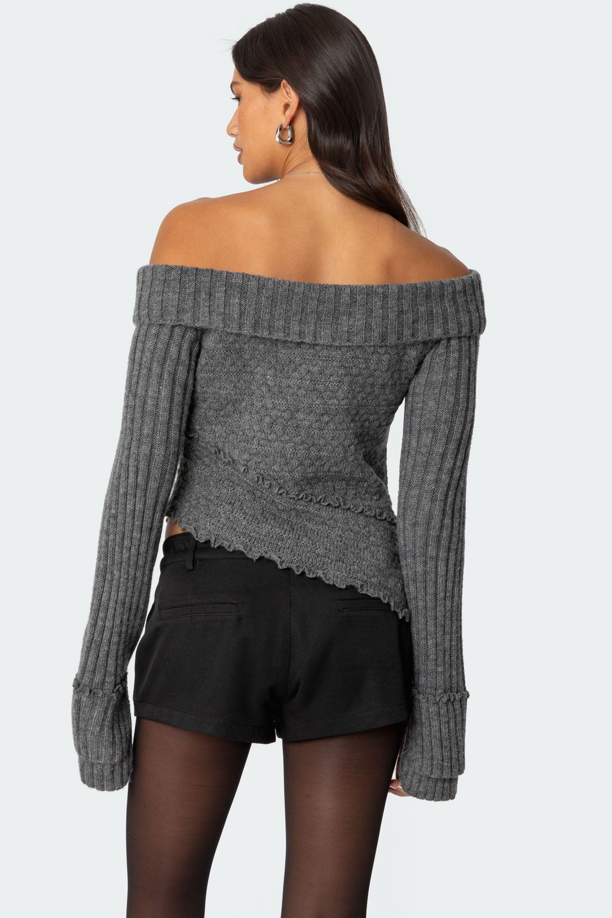 Mikkie Asymmetric Fold Over Knit Top - Image 5