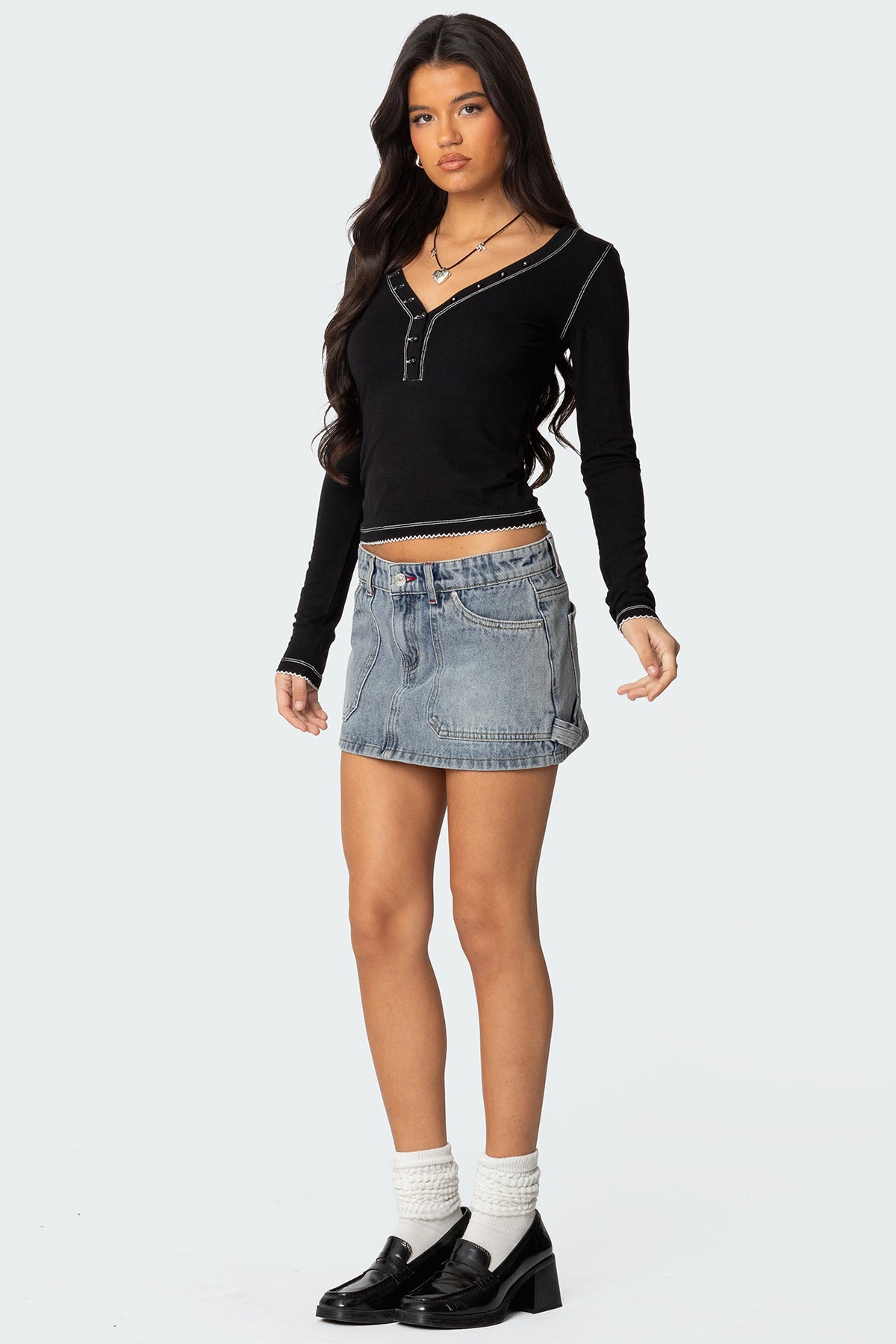 Gigi Carpenter Denim Mini Skirt - Image 3