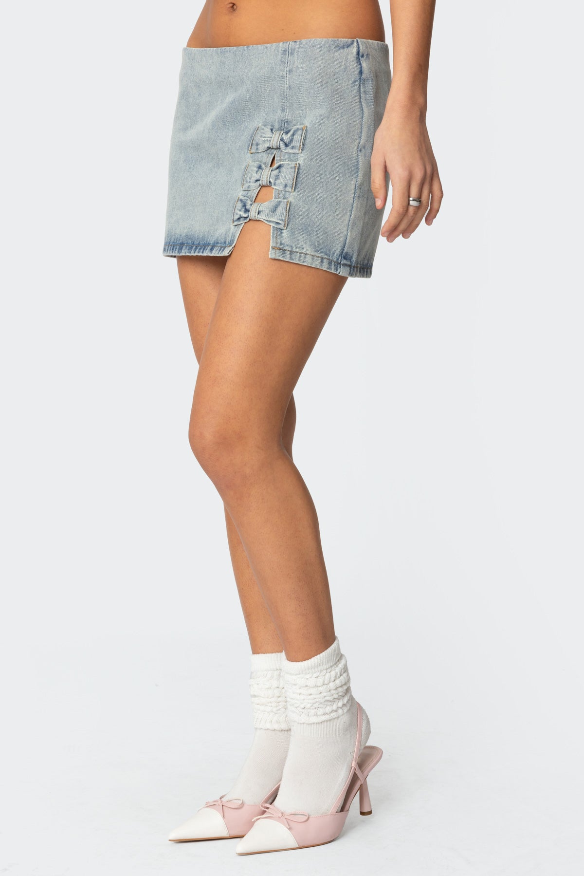 Bowdie Washed Denim Mini Skirt - Image 4