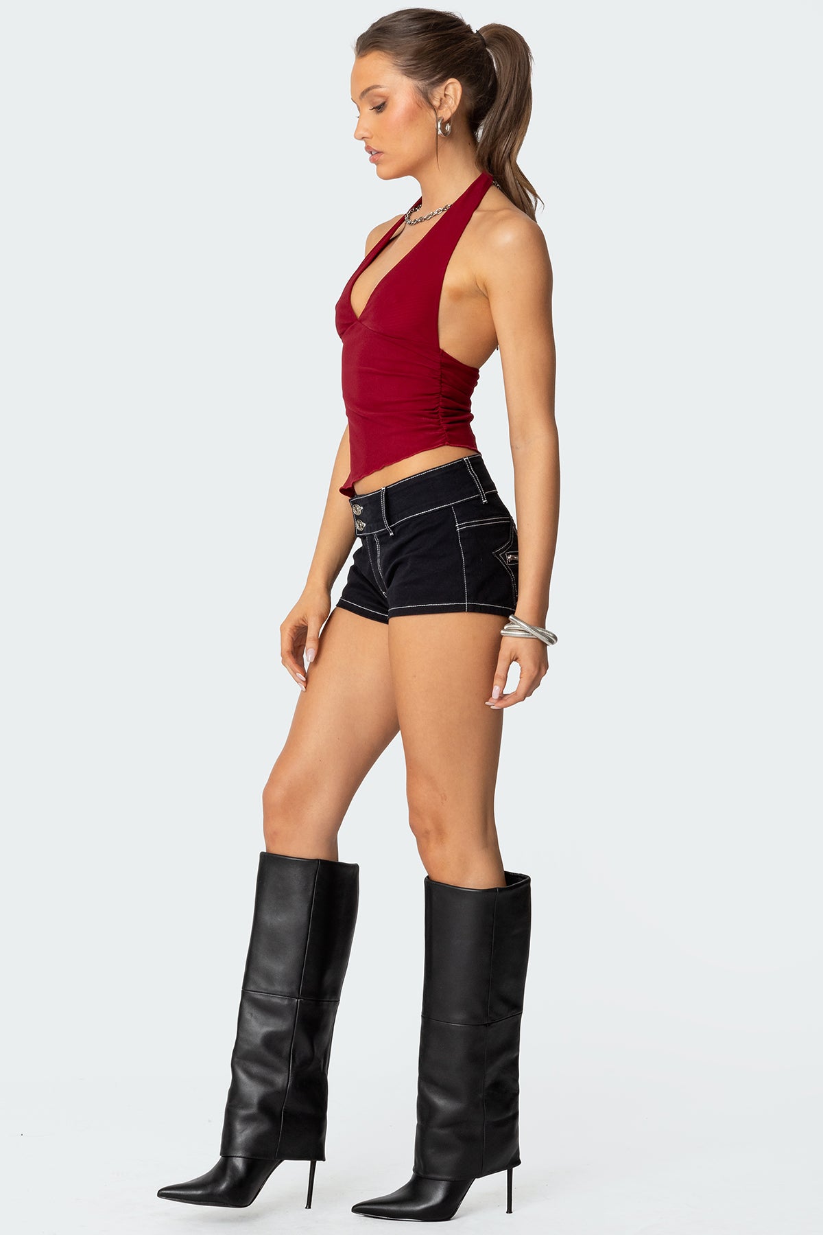 Rhett Asymmetric Hem Halter Top - Image 5