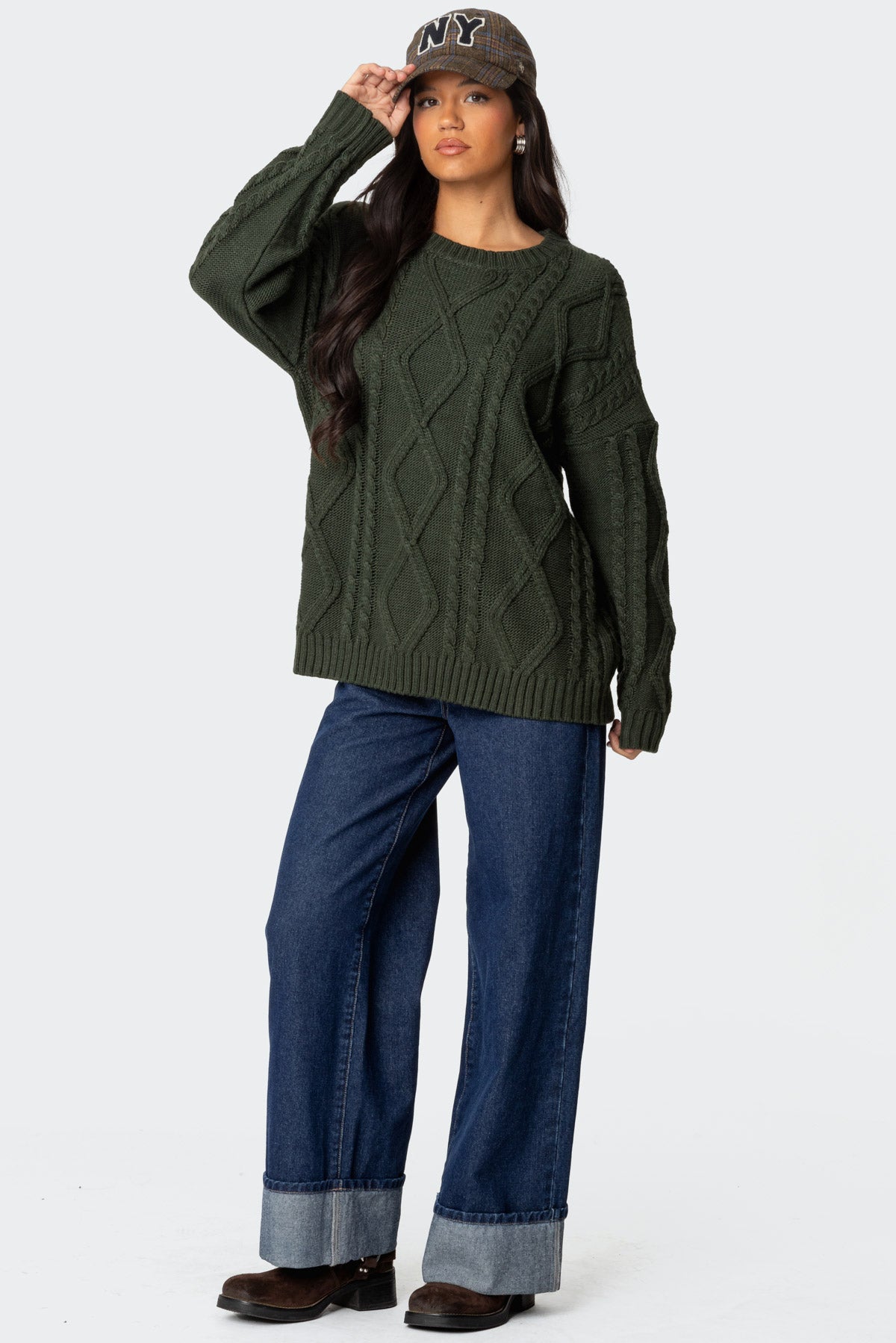 Kennedy Oversized Cable Knit Sweater - Image 4
