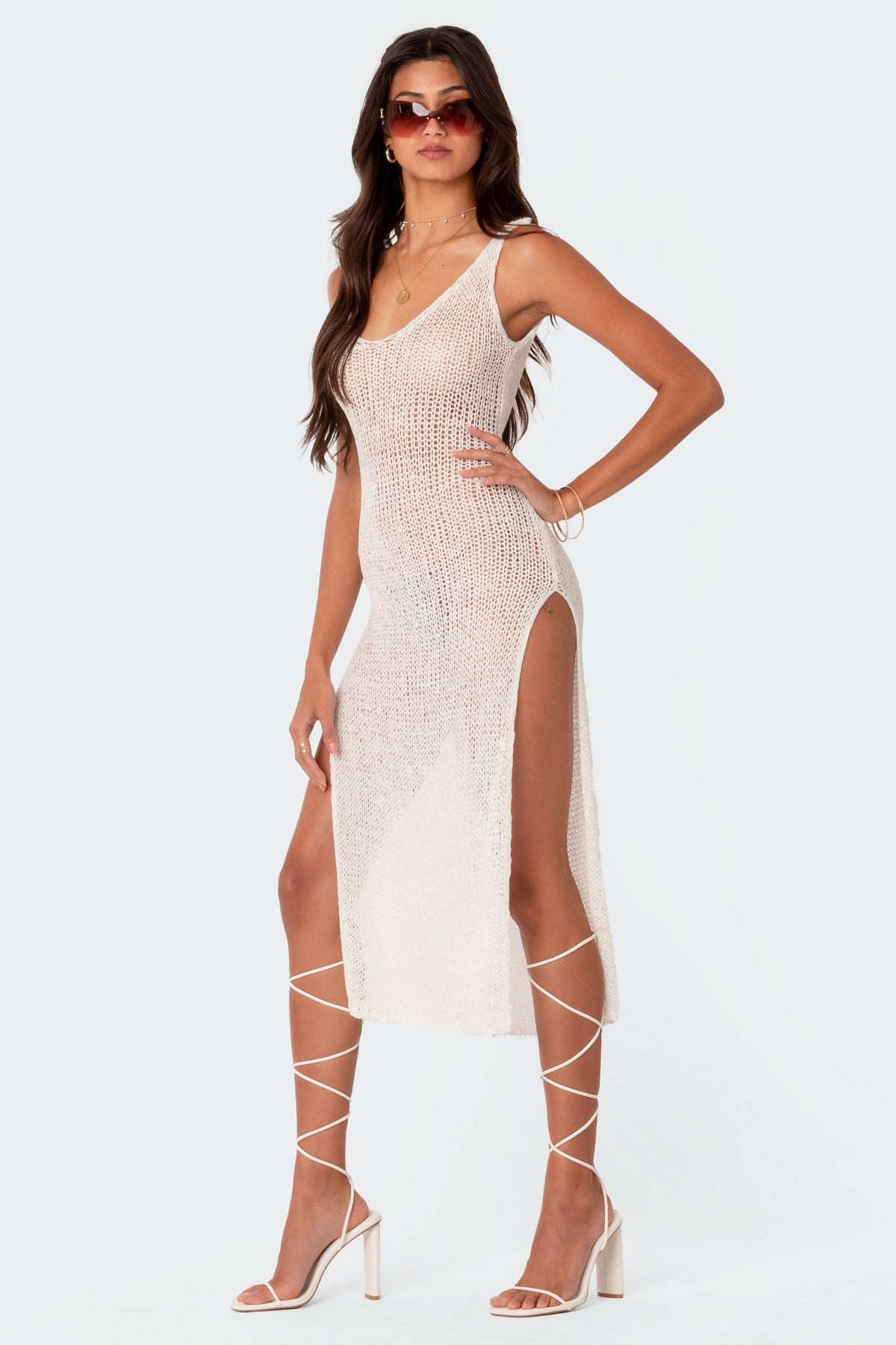 Nevea Open-Back Knitted Midi Dress - Image 4