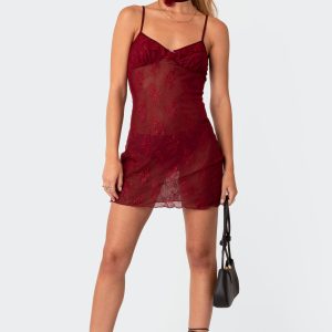 Madame Sheer Lace Mini Dress