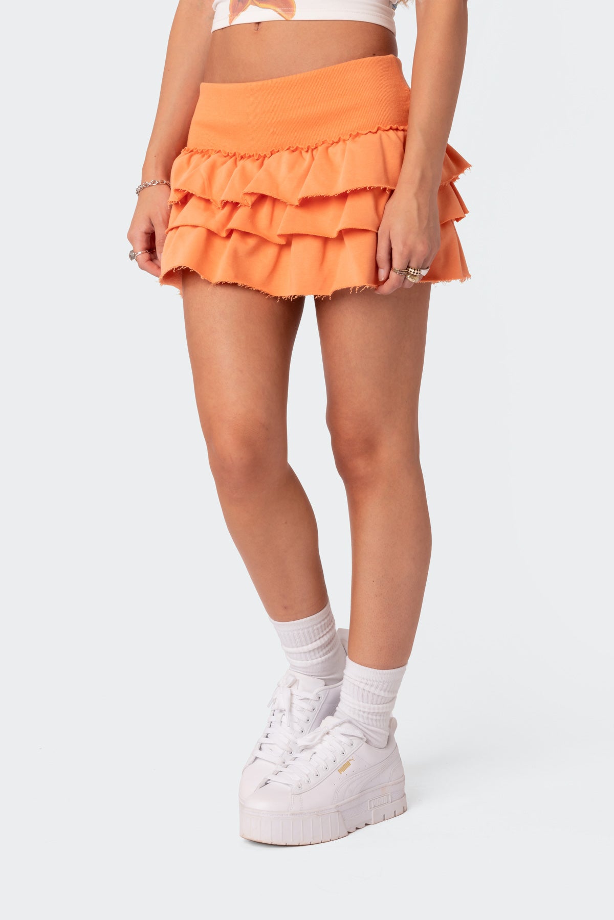 Martina Ruffle Terry Mini Skirt - Image 3