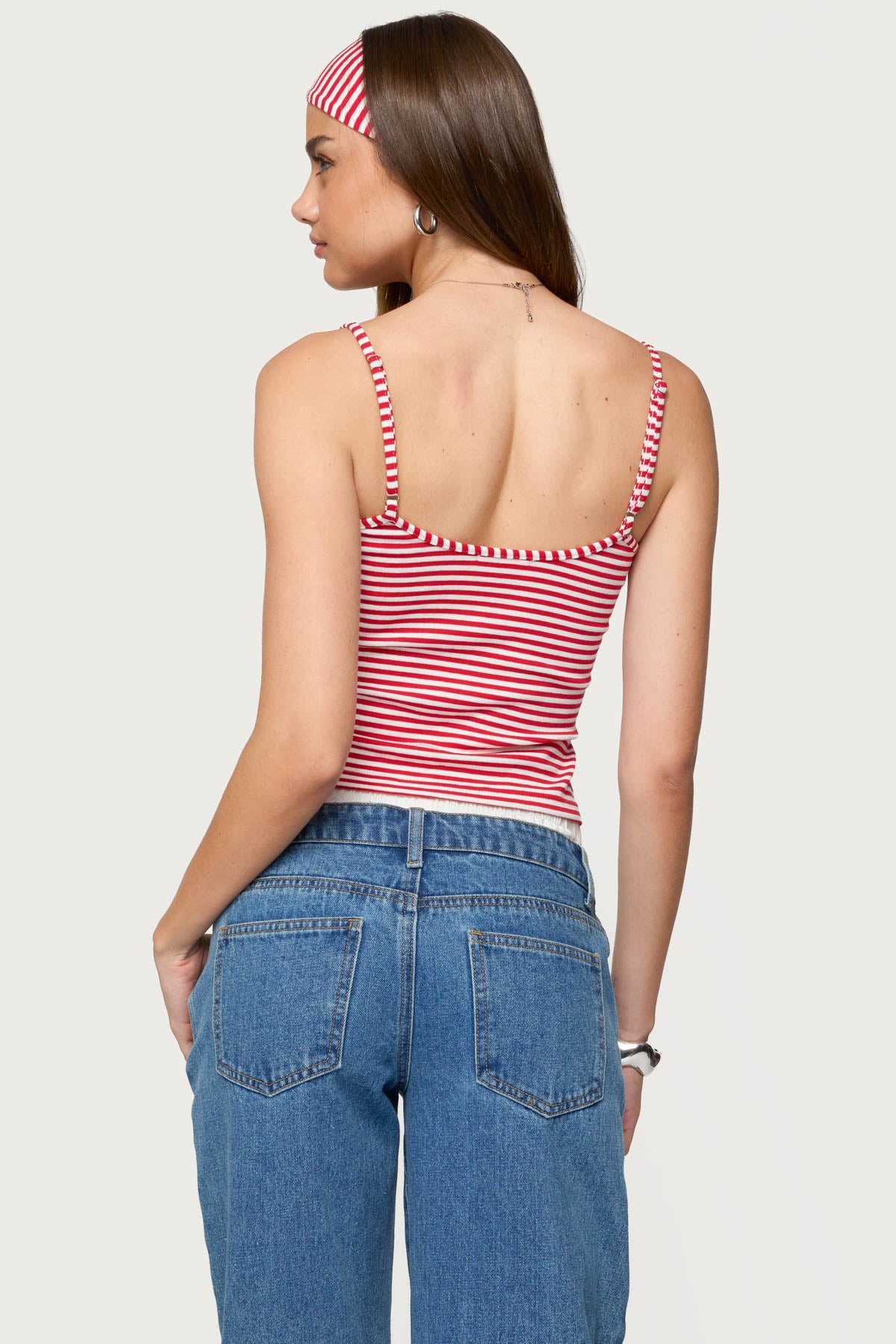 Two Piece Striped Headband Tank Top - Image 5