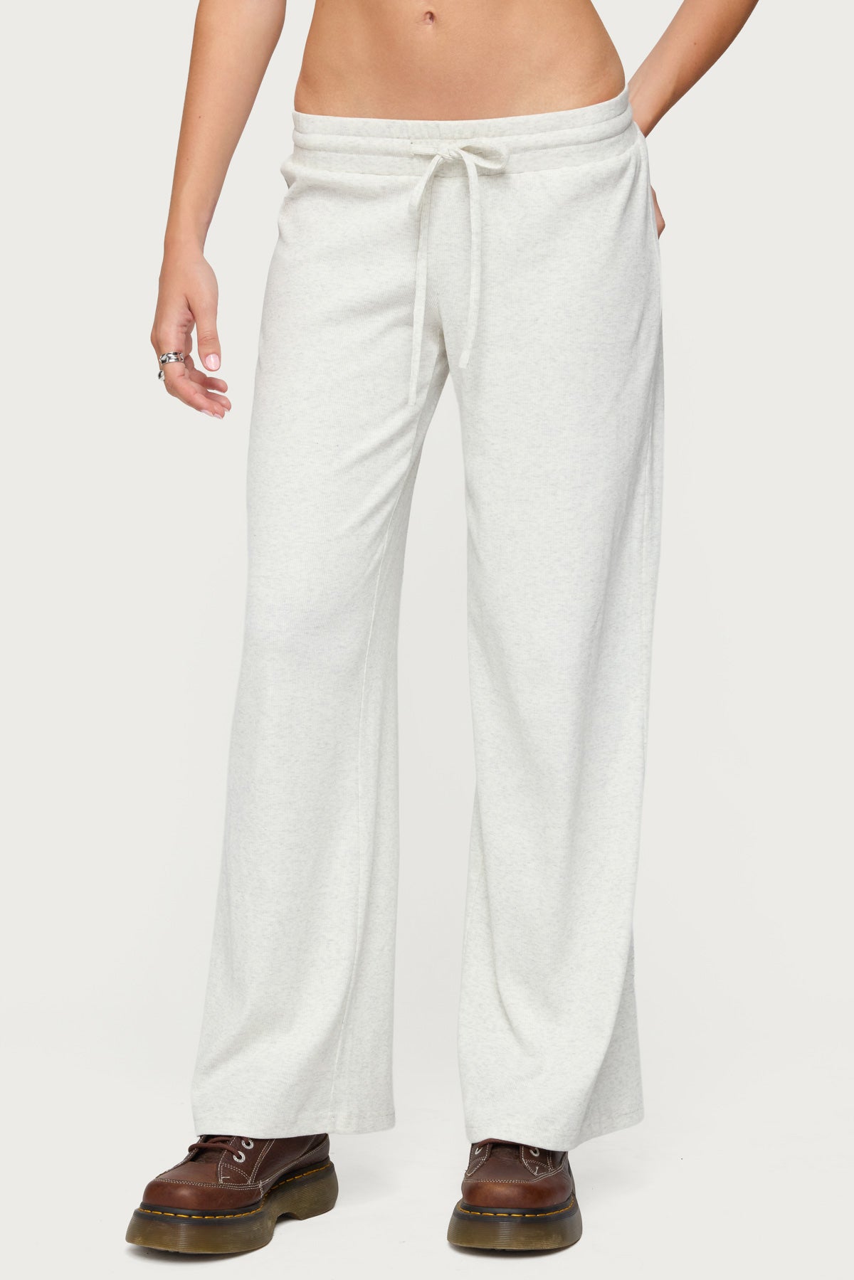 Cicilia straight leg ribbed pants - Image 2