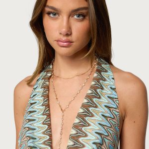 Faux Crystal Cascading Necklace Set