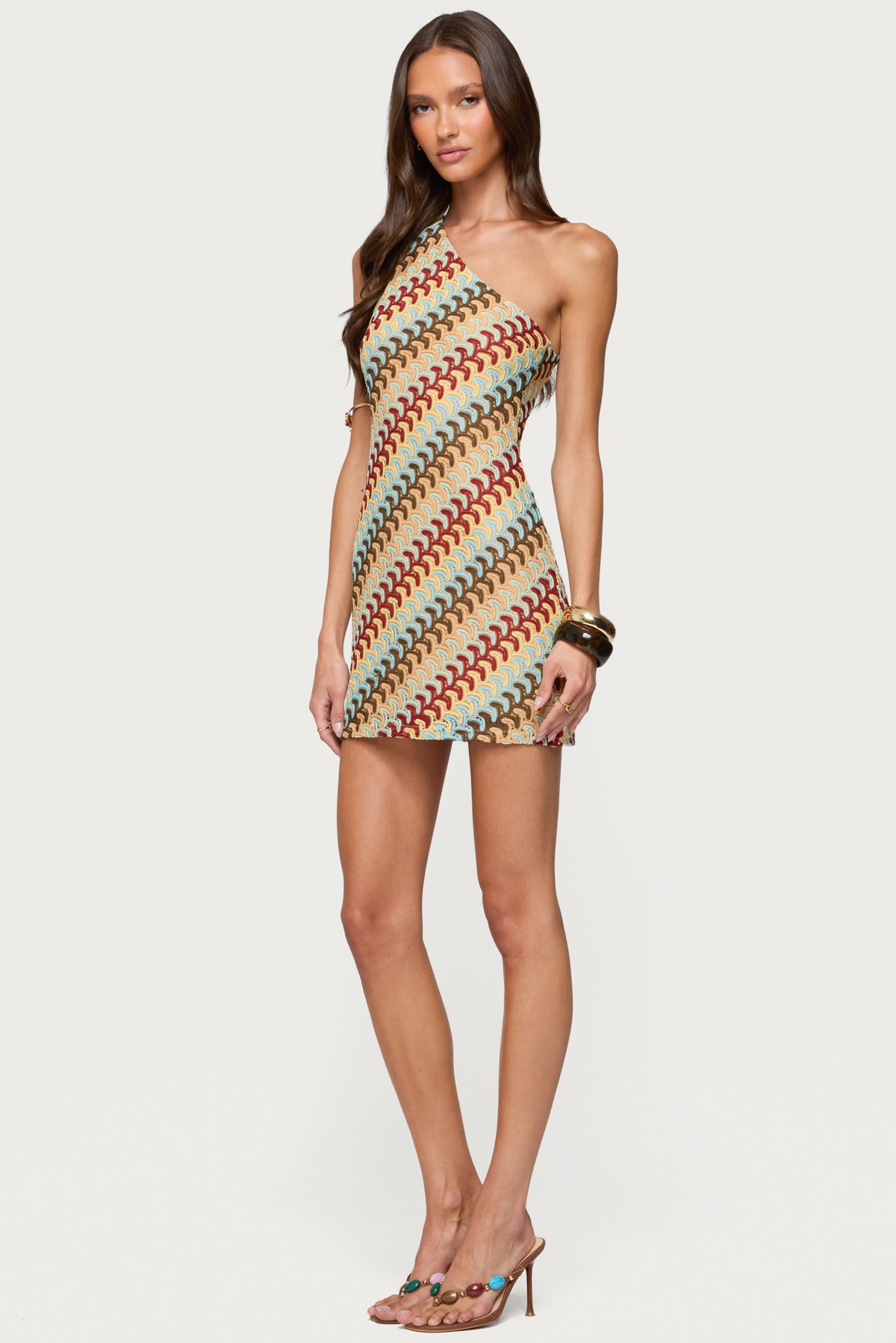 Agua Zigzag One Shoulder Mini Dress - Image 3