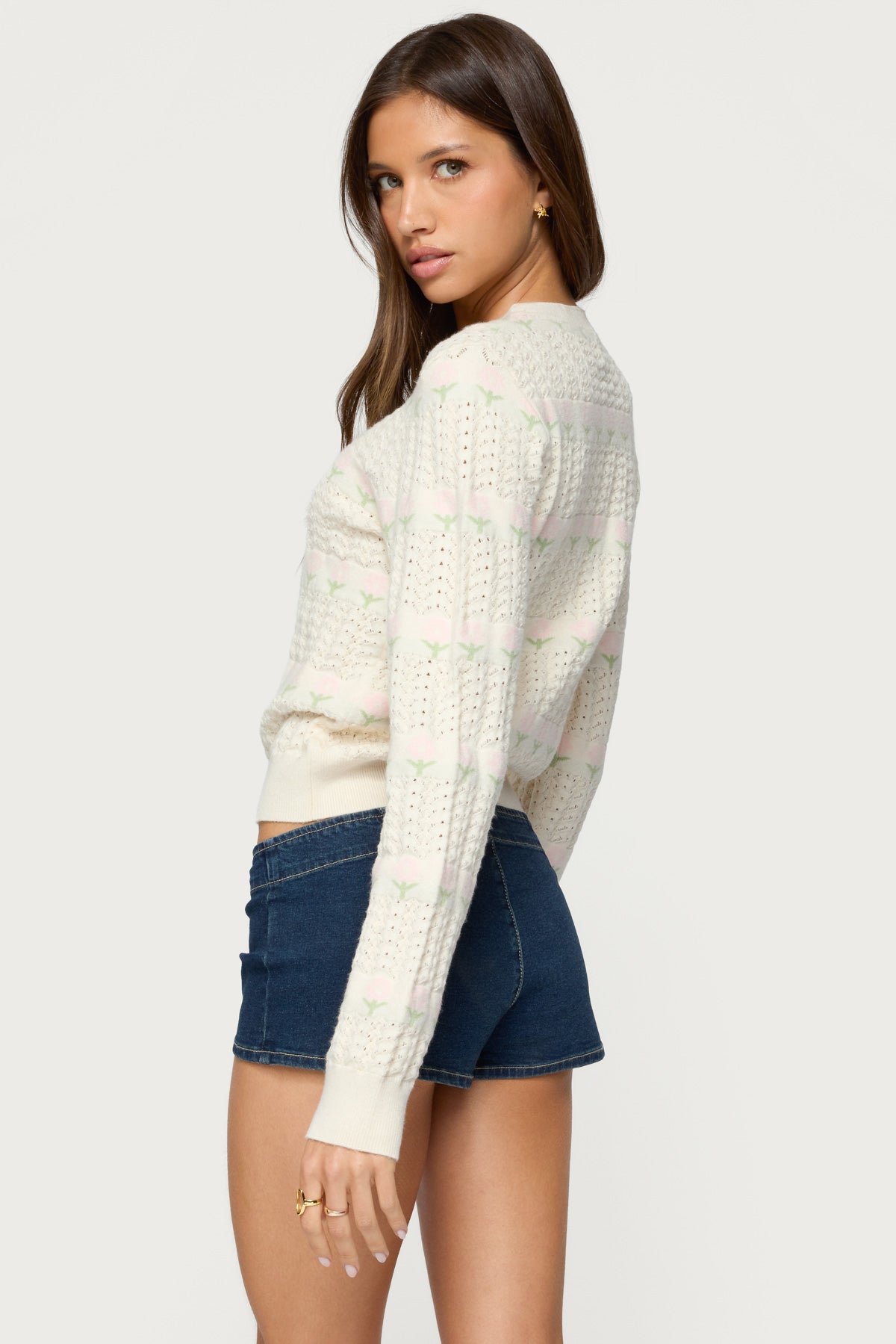 Emerie Flower Textured Knit Sweater - Image 5