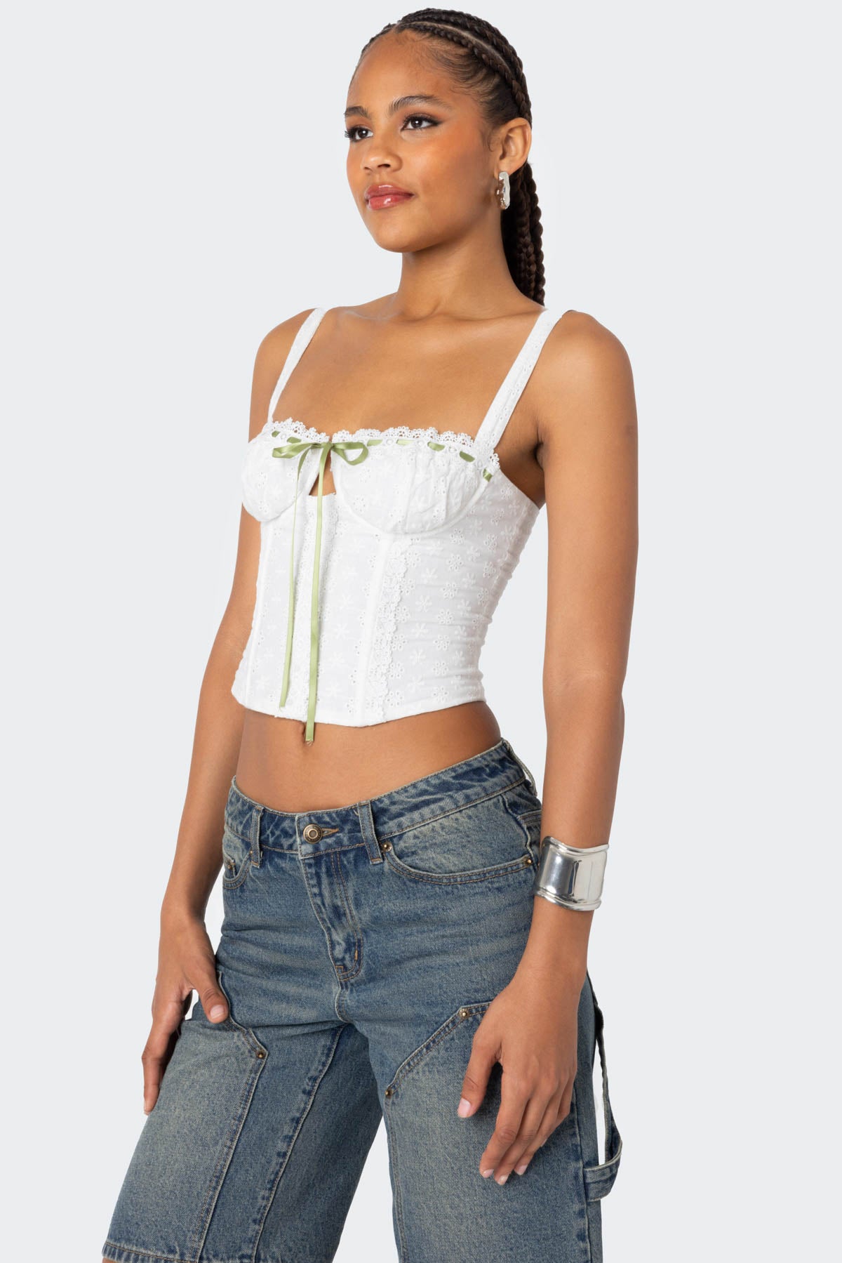 Garden Girl Ribbon Eyelet Corset - Image 3