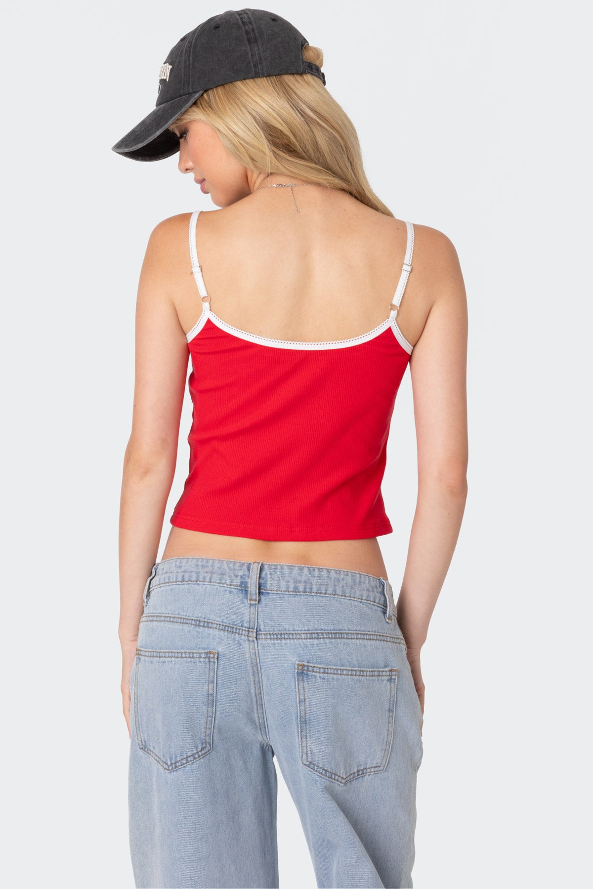 Franky Ribbed Contrast Tank Top - Image 3