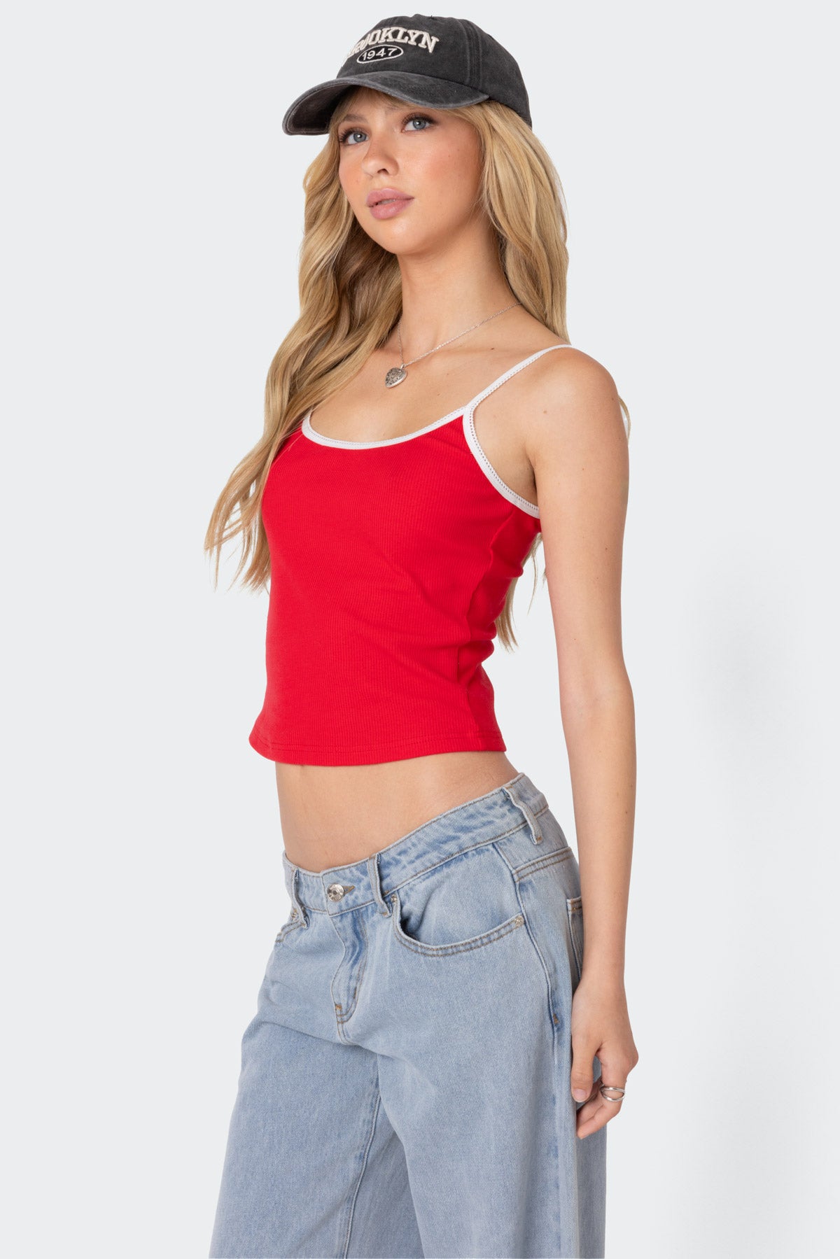 Franky Ribbed Contrast Tank Top - Image 4