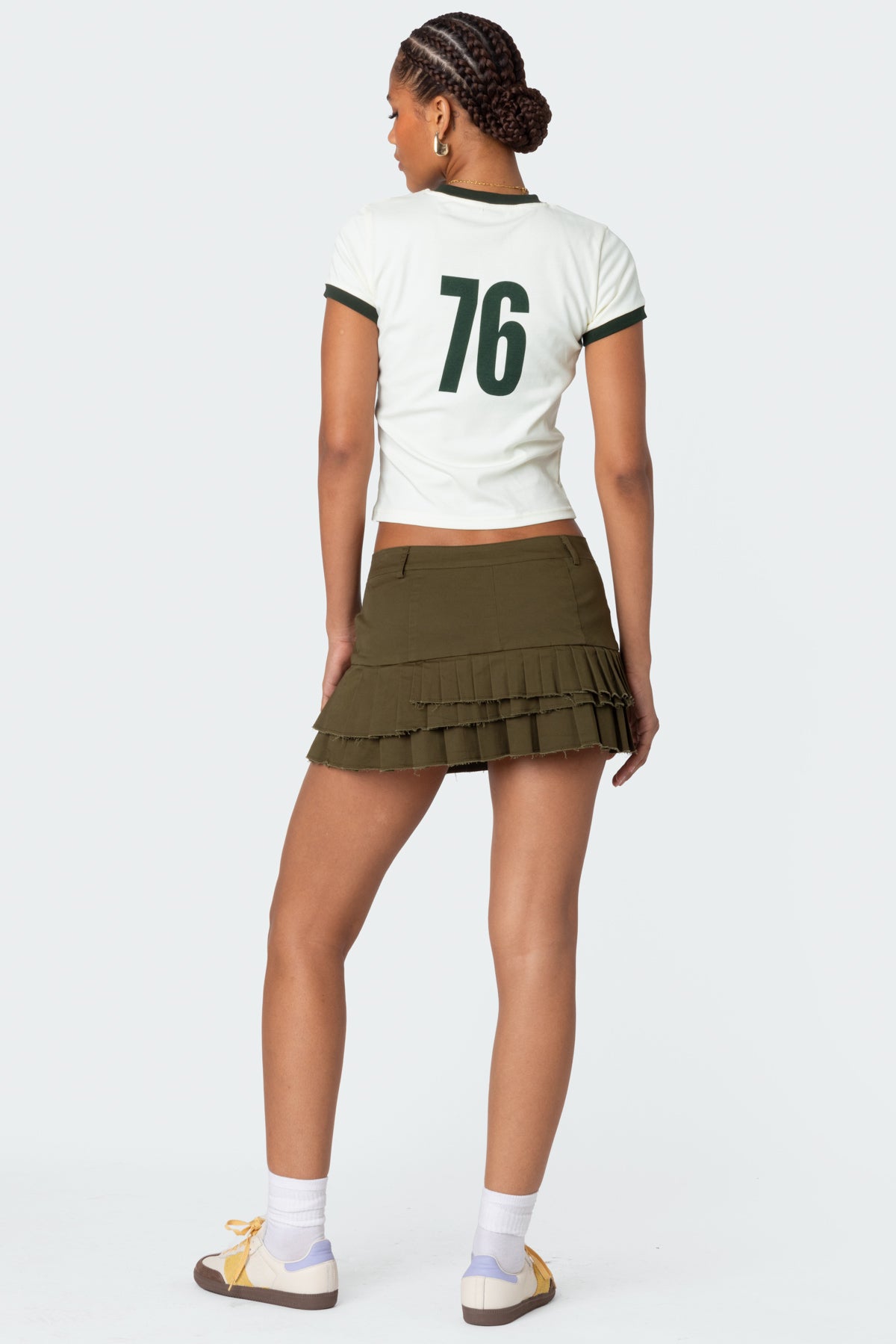 Layered Pleats Mini Skirt - Image 3