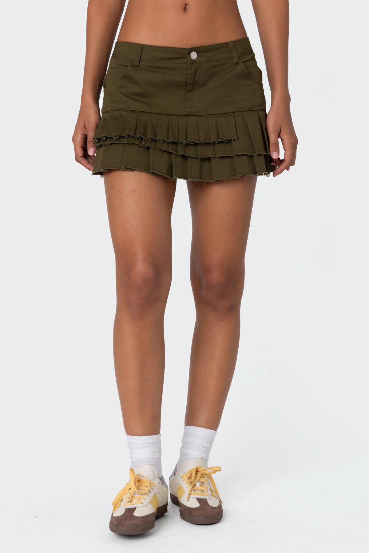 Layered Pleats Mini Skirt - Image 2