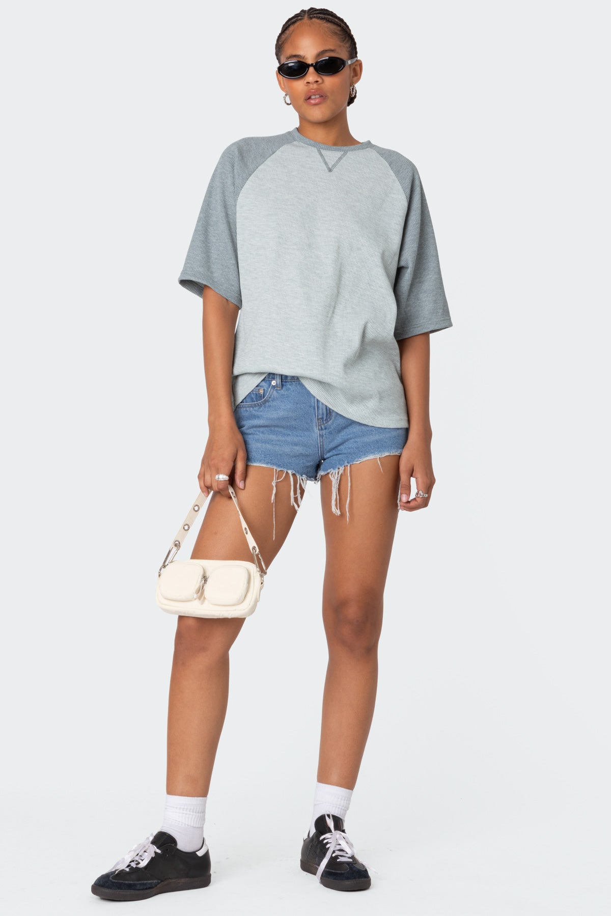 Oversized Raglan Waffle T Shirt - Image 2