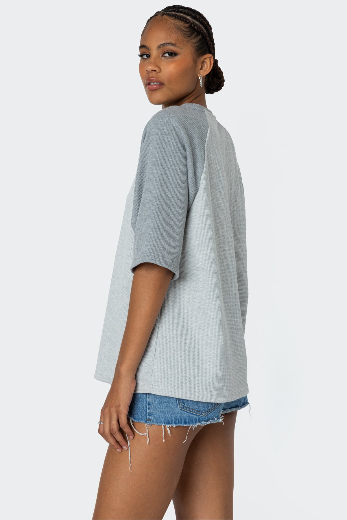 Oversized Raglan Waffle T Shirt - Image 3
