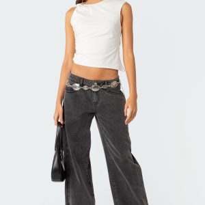 Raelynn Washed Low Rise Jeans