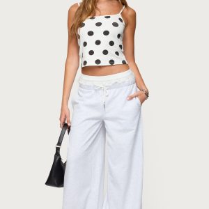 Tamia Peekaboo Ruffle Lace Sweatpants