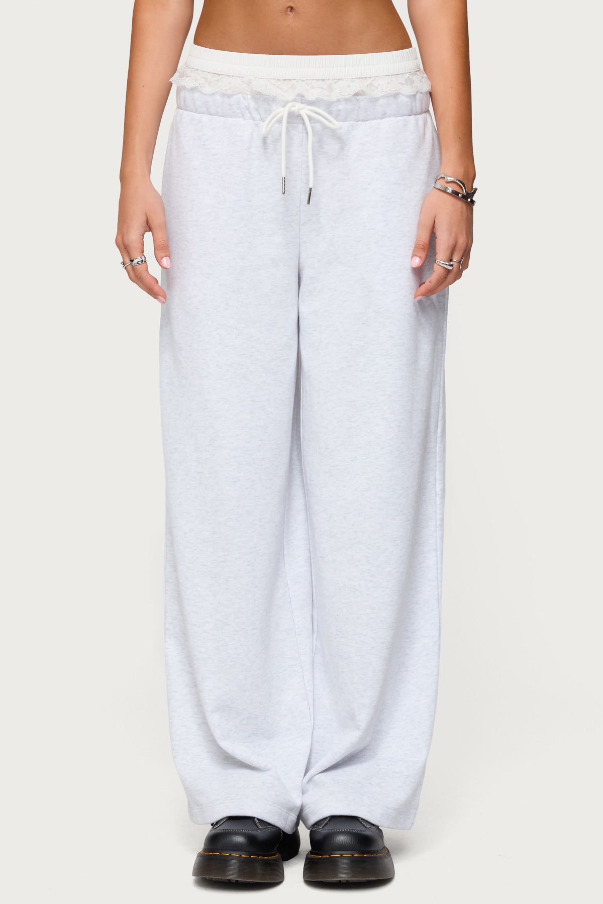 Tamia Peekaboo Ruffle Lace Sweatpants - Image 2