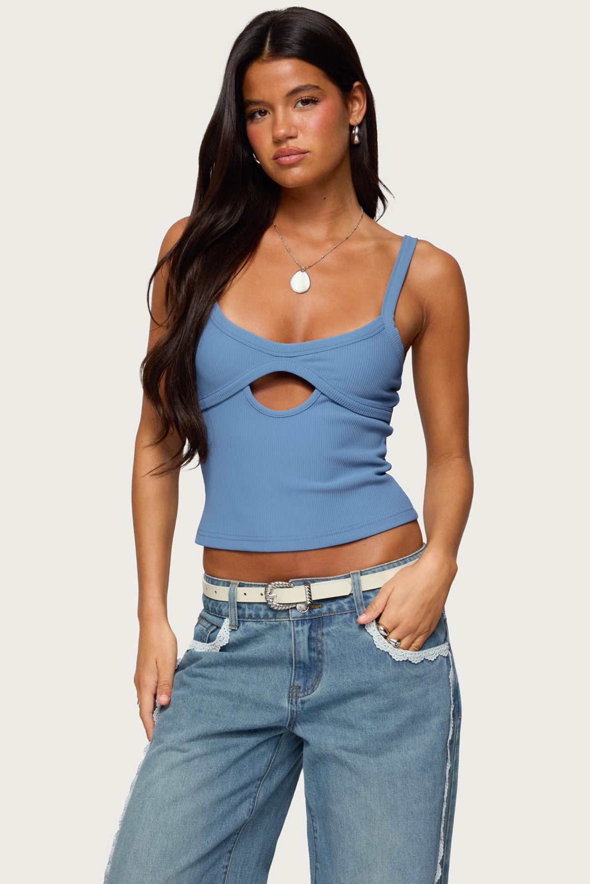 Karin Cut Out Ribbed Tank Top